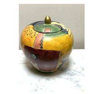 Rare Hand Painted Ceramic Ginger Jar with Lid Kitchen Decor Food Storage READ
